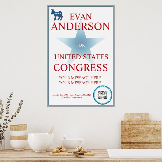 Poster Template Democratic Donkey (Küche)