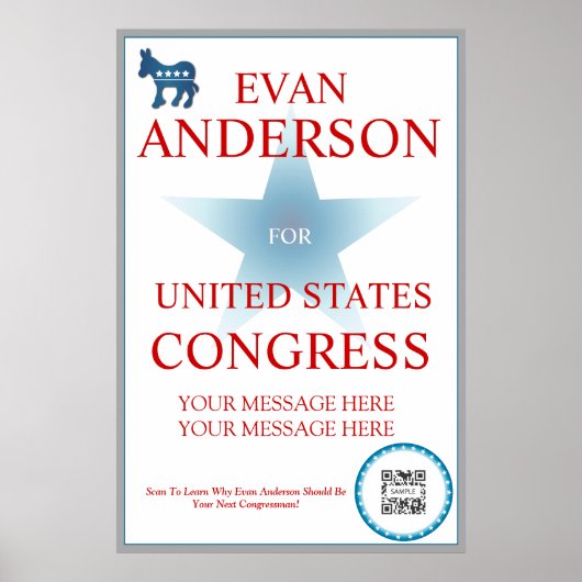 Poster Template Democratic Donkey (Vorne)