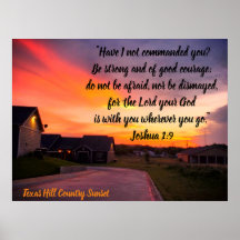 Poster Texas Sonnenuntergang Schrift