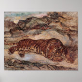 Poster "Tiger in Repose" von Antoine-Louis Barye (Vorne)