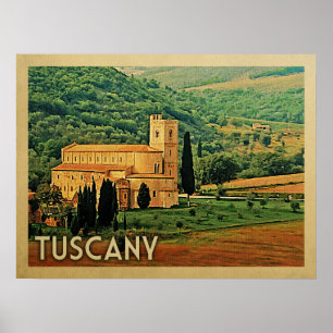 Poster Toskana Italien Vintage Reisen