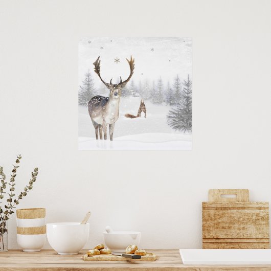 Poster traf Herde en eekhoorn (Küche)