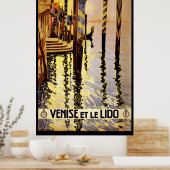 Poster Travel Venedig Gondola Vintag Lido Venezia (Küche)
