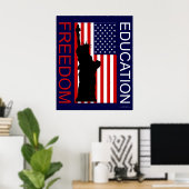 Poster USA - FREEDOM - BILDUNG (Heimbüro)