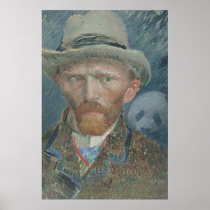 Poster: Van Gogh-Selbstportrait mit Riesenpanda Poster