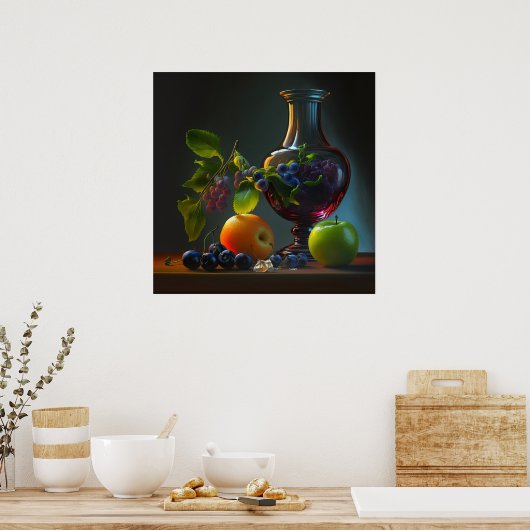 Poster Vase & Frucht (Küche)