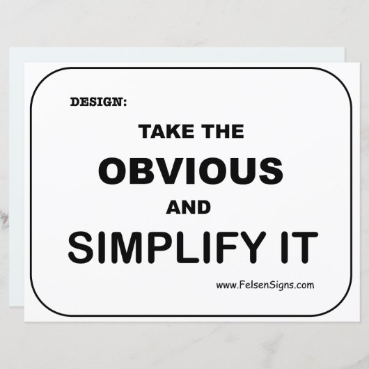 Poster - Vereinfachen (Vorne/Hinten)