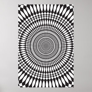 Poster: Vertigo: Schwarz und Weiß Abstrakt Poster