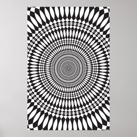 Poster: Vertigo: Schwarz und Weiß Abstrakt Poster (Vorne)