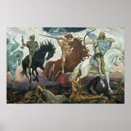 Poster Vier Horsamen von Apokalypse Viktor Vasnets (Vorne)