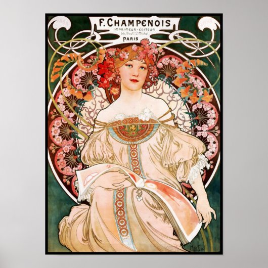 Poster Vintag Art Alfons Mucha F-Champenois (Vorne)
