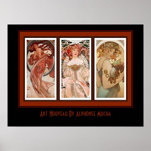 Poster Vintag Art Alfons Mucha Panel Art Nouveau (Vorne)