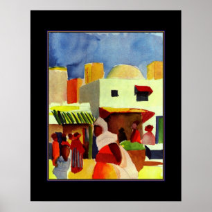 Poster Vintag Art August Macke Algier Markt