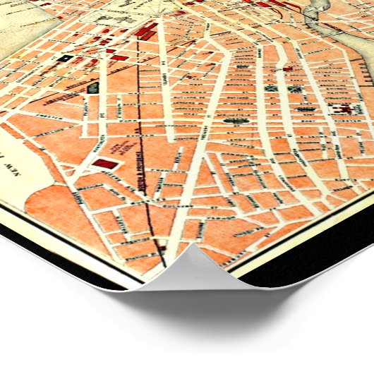 Poster-Vintag Boston Maps-22 Poster (Ecke)