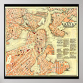 Poster-Vintag Boston Maps-22 Poster (Vorne)