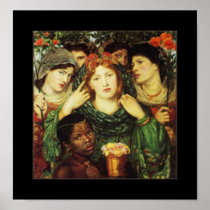Poster Vintag Dante Gabriel Rossetti Die Geliebte