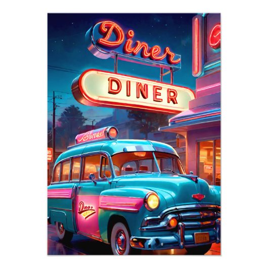 Poster Vintag Diner Lights (Vorne)