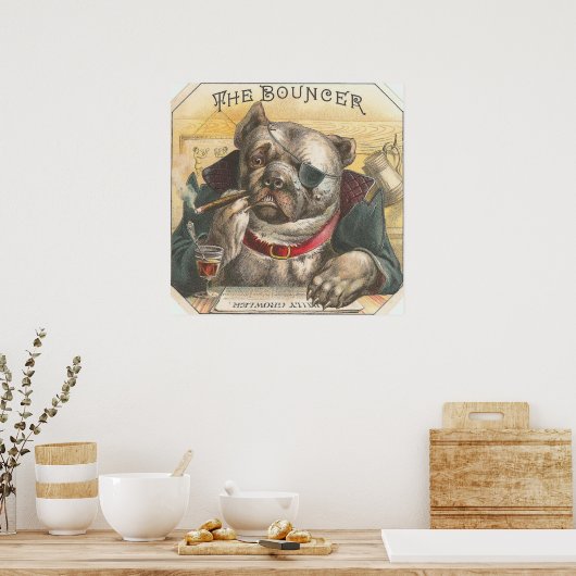Poster Vintag Dog Bouncer Bar (Küche)