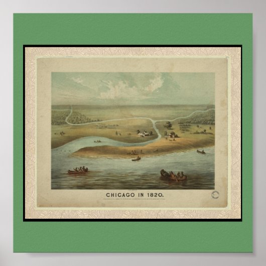 Poster-Vintag Maps-Chicago im Jahr 1820 Poster (Vorne)