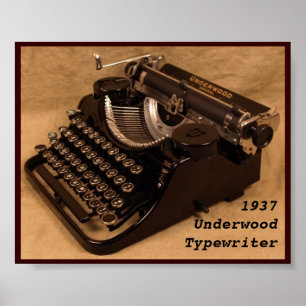 Poster - Vintage 1937 Underwood Typewriter