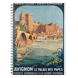 Poster vintage de avignon francia notizblock