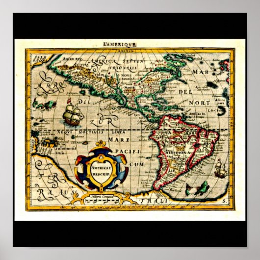 Poster-Vintage Karten-Jodocus Hondius 31 Poster (Vorne)