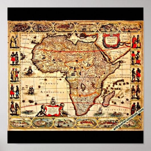 Poster-Vintage Karten-Jodocus Hondius 43 Poster (Vorne)