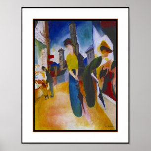 Poster Vintage Macke Zwei Frauen vor einem Laden