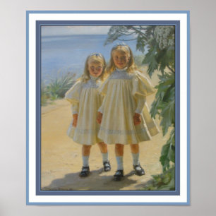 Poster Vintage P S Krøyer 1897  Døtrene Benzon