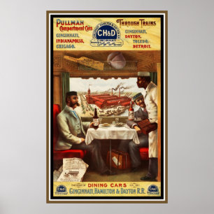 Poster Vintage Pullman Zug Speisewagen