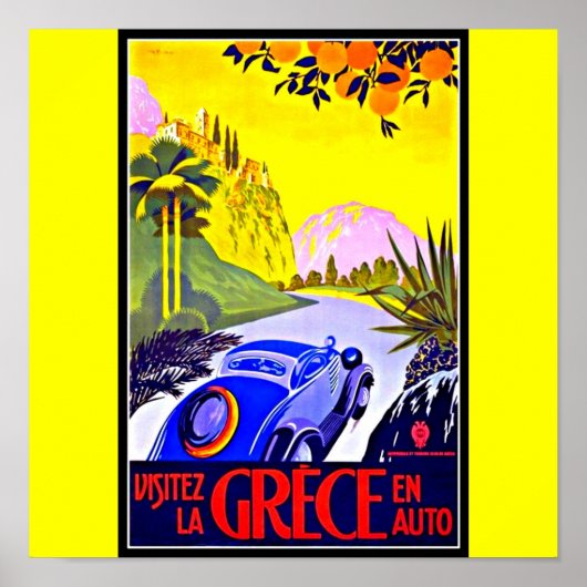 Poster Vintage Reisen Art-Griechenland (Vorne)