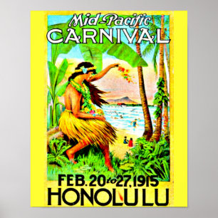 Poster-Vintage Reisen Kunst-Honolulu Poster