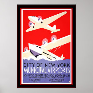 Poster Vintage Travel New York Flughäfen