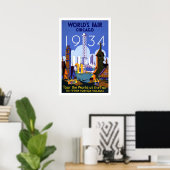 Poster-Vintage Welten Messe Chicago 1934 Poster (Heimbüro)