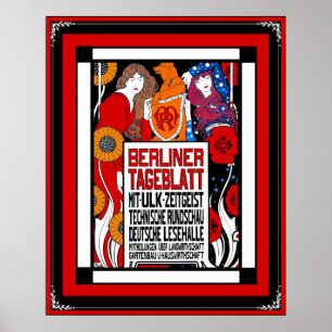 Poster Vintage-Zeitung Berliner Tageblatt 1899