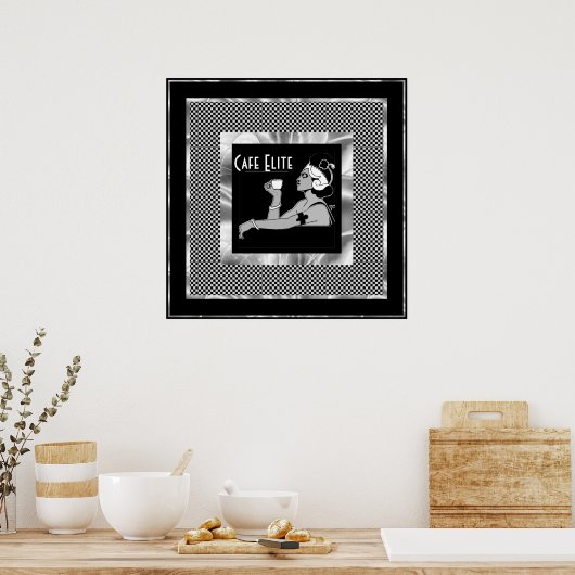 Poster Vintages Café Elite (Küche)