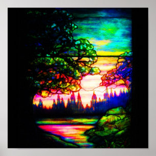 Poster-Vintages Hartglas Art-TIffany 1 Poster