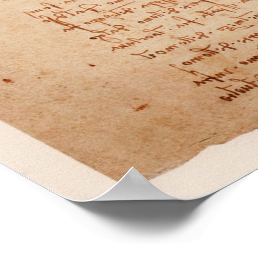 Poster Vitruvian Man von Leonardo da Vinci (Ecke)