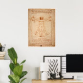Poster Vitruvian Man von Leonardo da Vinci (Heimbüro)