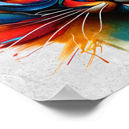 Poster "Vivid Whiskers - Abstrakte Feline Energy" (Ecke)