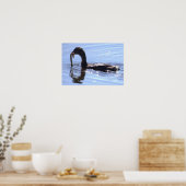 Poster Vogel mit Aal (Küche)