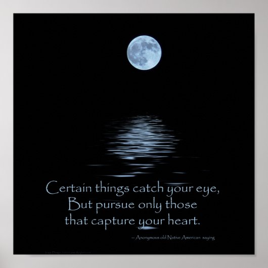 POSTER, Vollmond und Indianerisches Sprichwort Poster (Vorne)