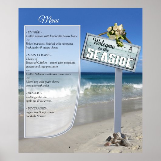 Poster vom Beach Wedding Menu (Vorne)
