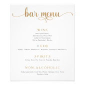 Poster vom "Gold and Off White Wedding Bar Menu" (Vorne)