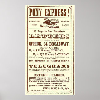 Poster vom Pony Express: Amerikanische Geschichte