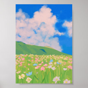 Poster vom Wildblumenfeld