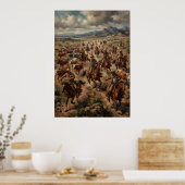 Poster vom Wildwest-Cowboy-Viehtrieb (Küche)