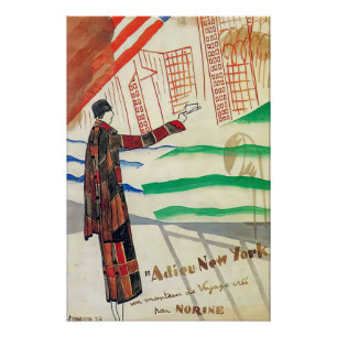 Poster von Adieu New York von Rene Magaritte