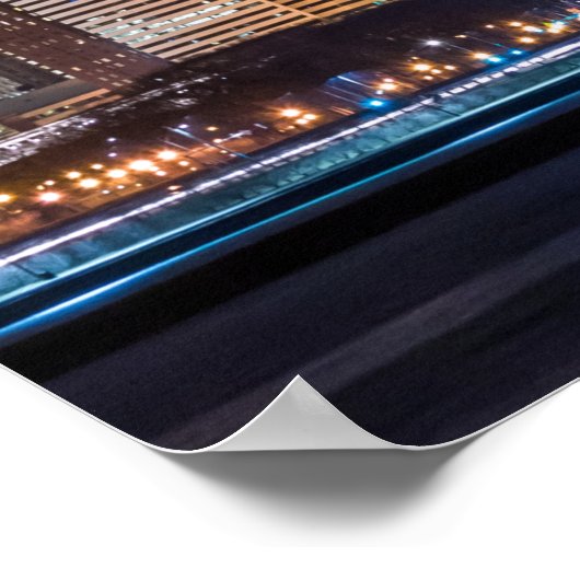 Poster von Chicago Skyline Illinois mit Night Sky (Ecke)
