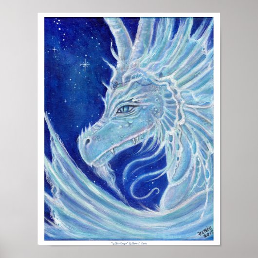 Poster von Icy Blue Dragon von Renee Lavoie (Vorne)